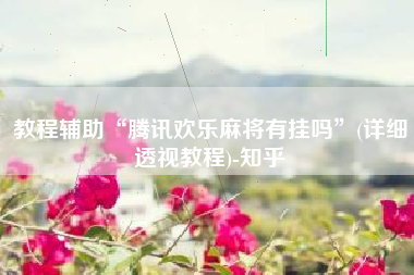 教程辅助“腾讯欢乐麻将有挂吗”(详细透视教程)-知乎