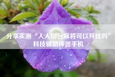 分享实测“人人烟台麻将可以开挂吗	”科技辅助神器手机