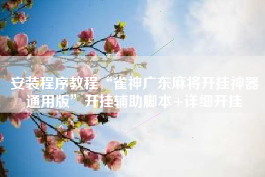 安装程序教程“雀神广东麻将开挂神器通用版	”开挂辅助脚本+详细开挂