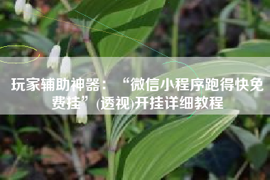 玩家辅助神器：“微信小程序跑得快免费挂	”(透视)开挂详细教程