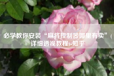 必学教你安装“麻将控制器哪里有卖”(详细透视教程)-知乎