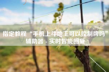 指定教程“手机上斗地主可以控制牌吗”辅助器 - 实时智能回复