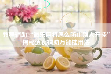 教程辅助“微乐麻将怎么防止别人开挂”揭秘透视辅助万能挂用法