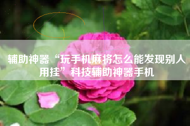 辅助神器“玩手机麻将怎么能发现别人用挂”科技辅助神器手机