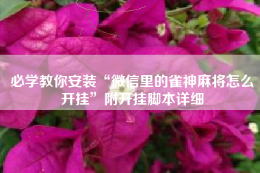 必学教你安装“微信里的雀神麻将怎么开挂	”附开挂脚本详细