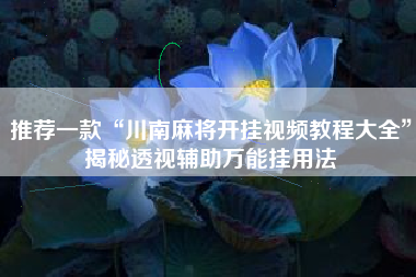 推荐一款“川南麻将开挂视频教程大全”揭秘透视辅助万能挂用法